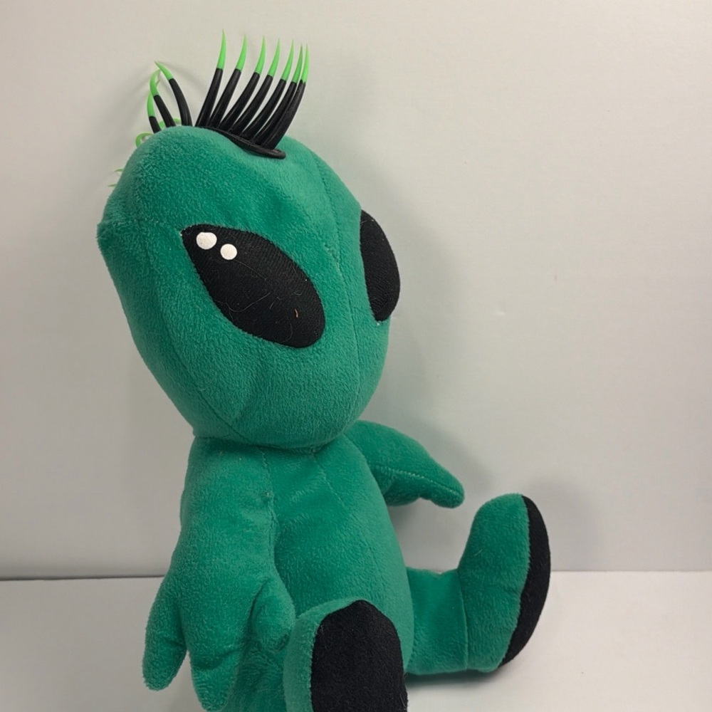 Punk Alien Plush A&A Global Green Mohawk Stuffed animal Soft Toy